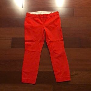 JCrew Minnie Pant in Red/Orange